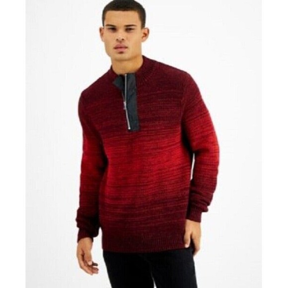 I.N.C. International Concepts Men's Sweater Quarter-Zip Pullover Ombre  Sz 2XL - Picture 1 of 6